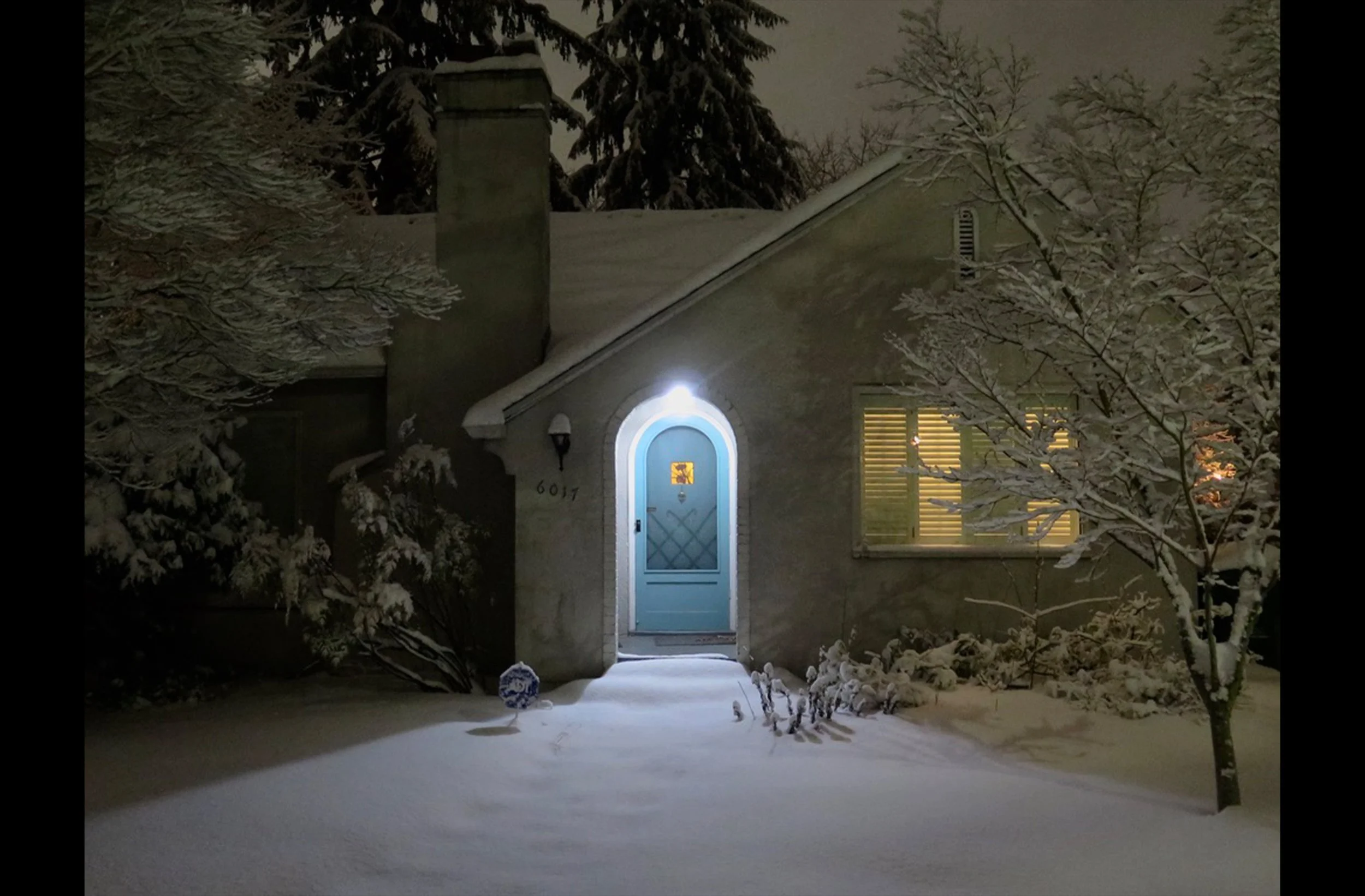 Seattle at Night in the Snow #2