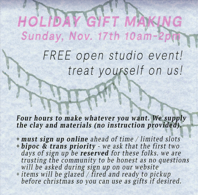 Holiday Gift Making - Free Open Studio!