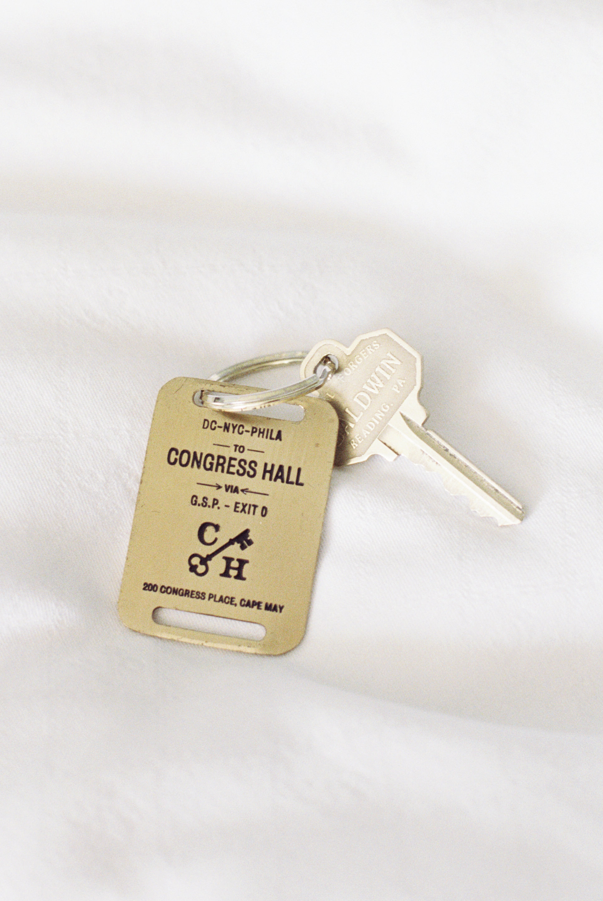 Branding photography for your business. Hotel key from Congress Hall in Cape May, New Jersey