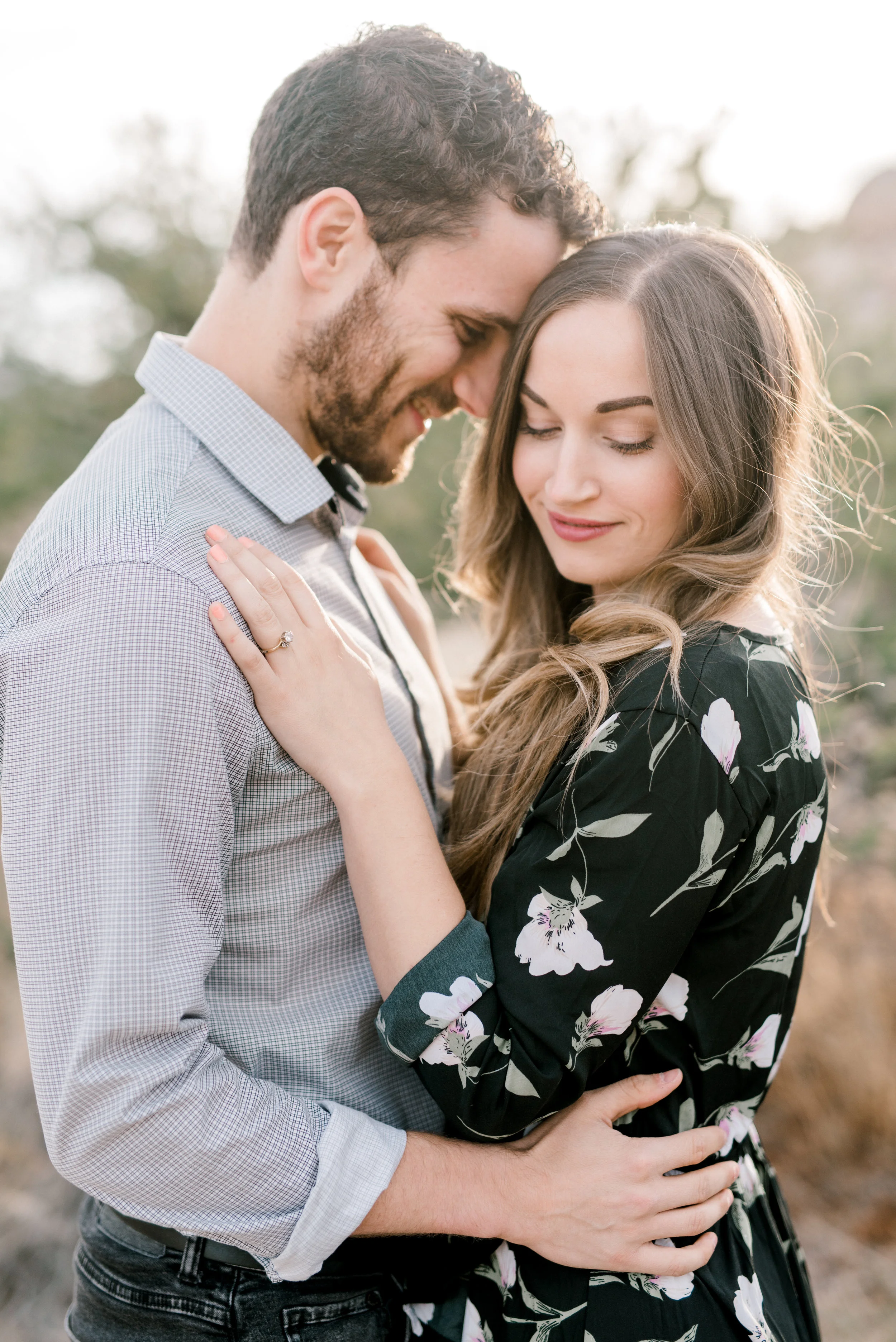 Sunset looks amazing on these two for their free-spirited desert engagement session in Joshue Tree