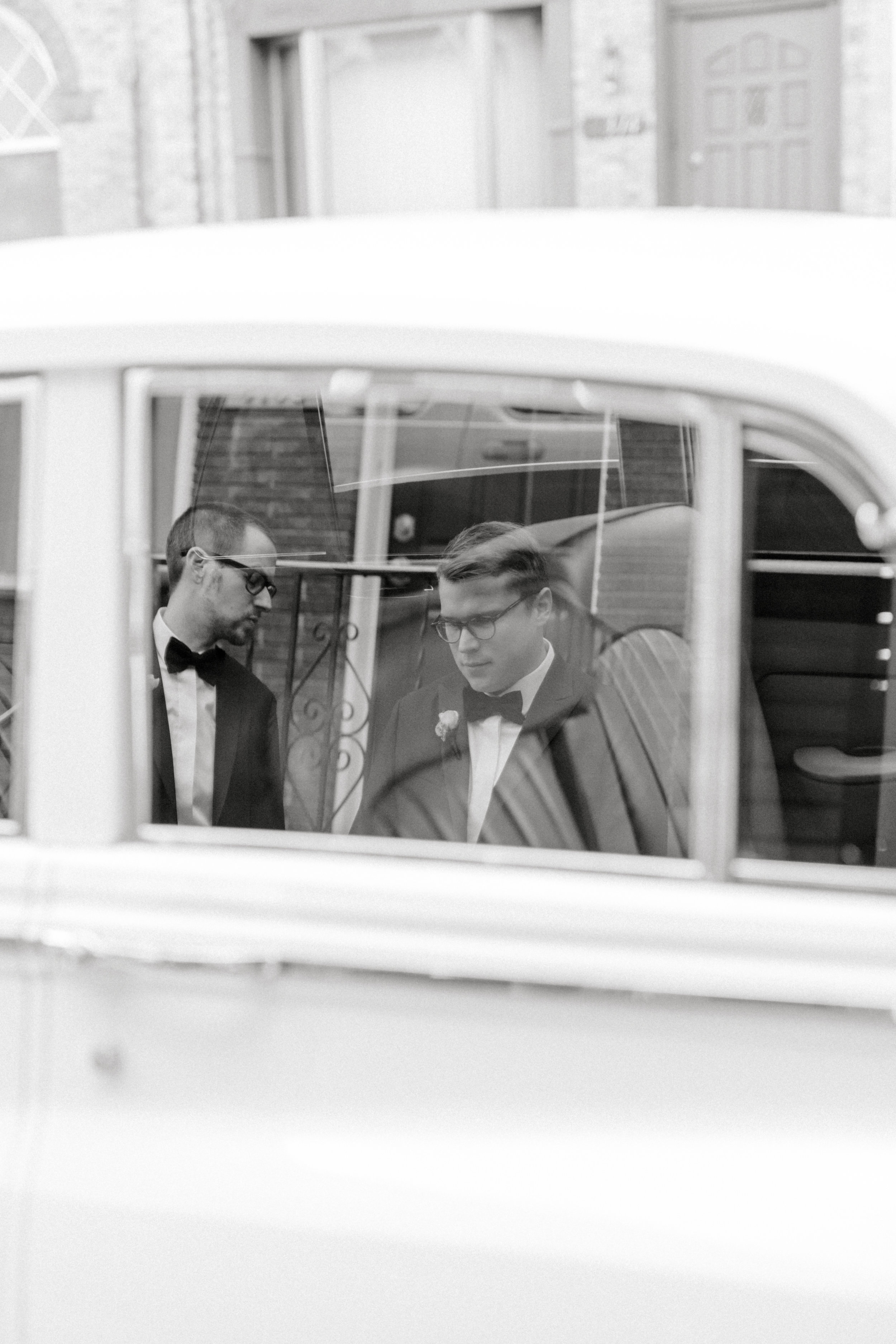 Rolls Royce on two grooms classic Philadelphia wedding day