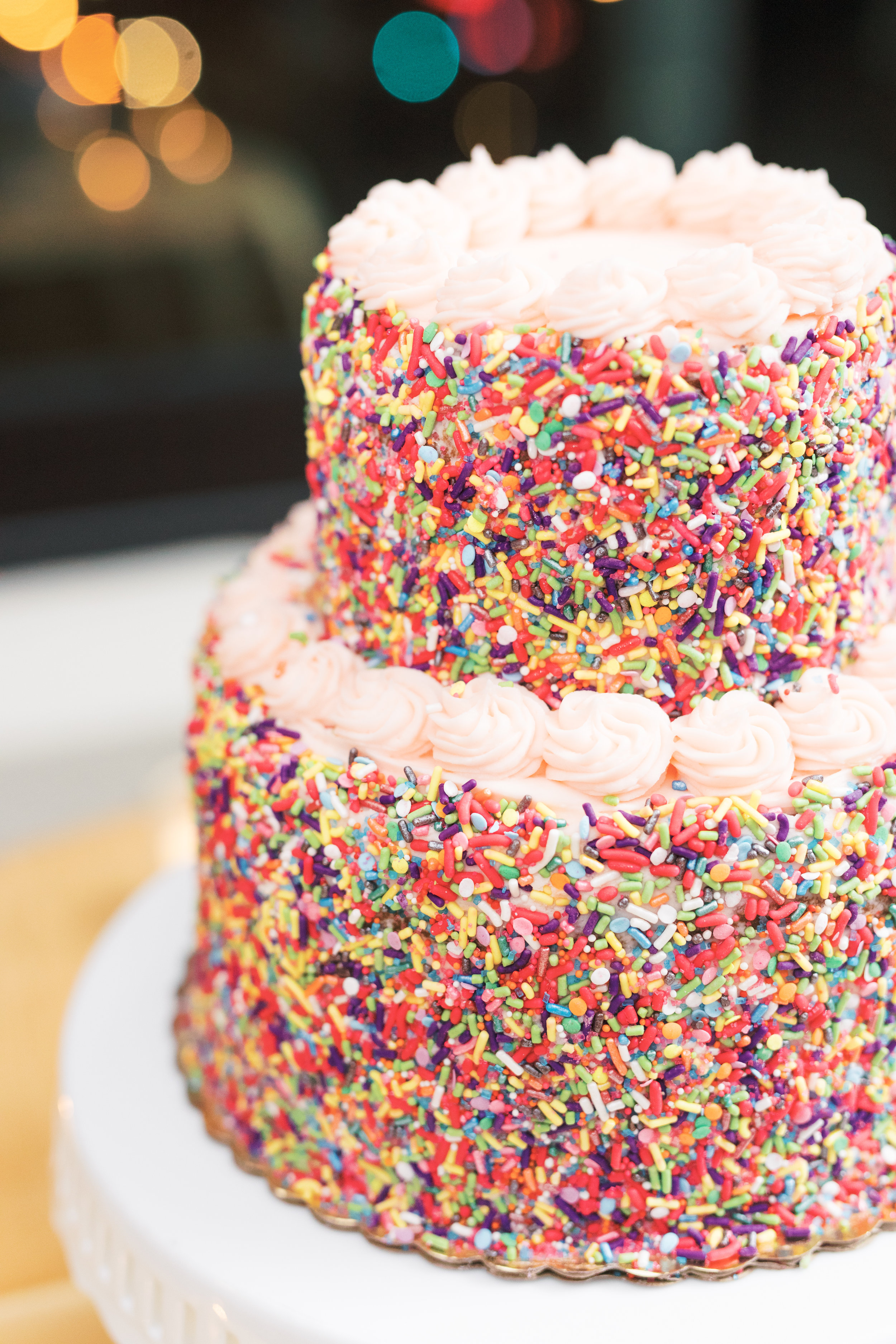 colorful and fun confetti sprinkle cake