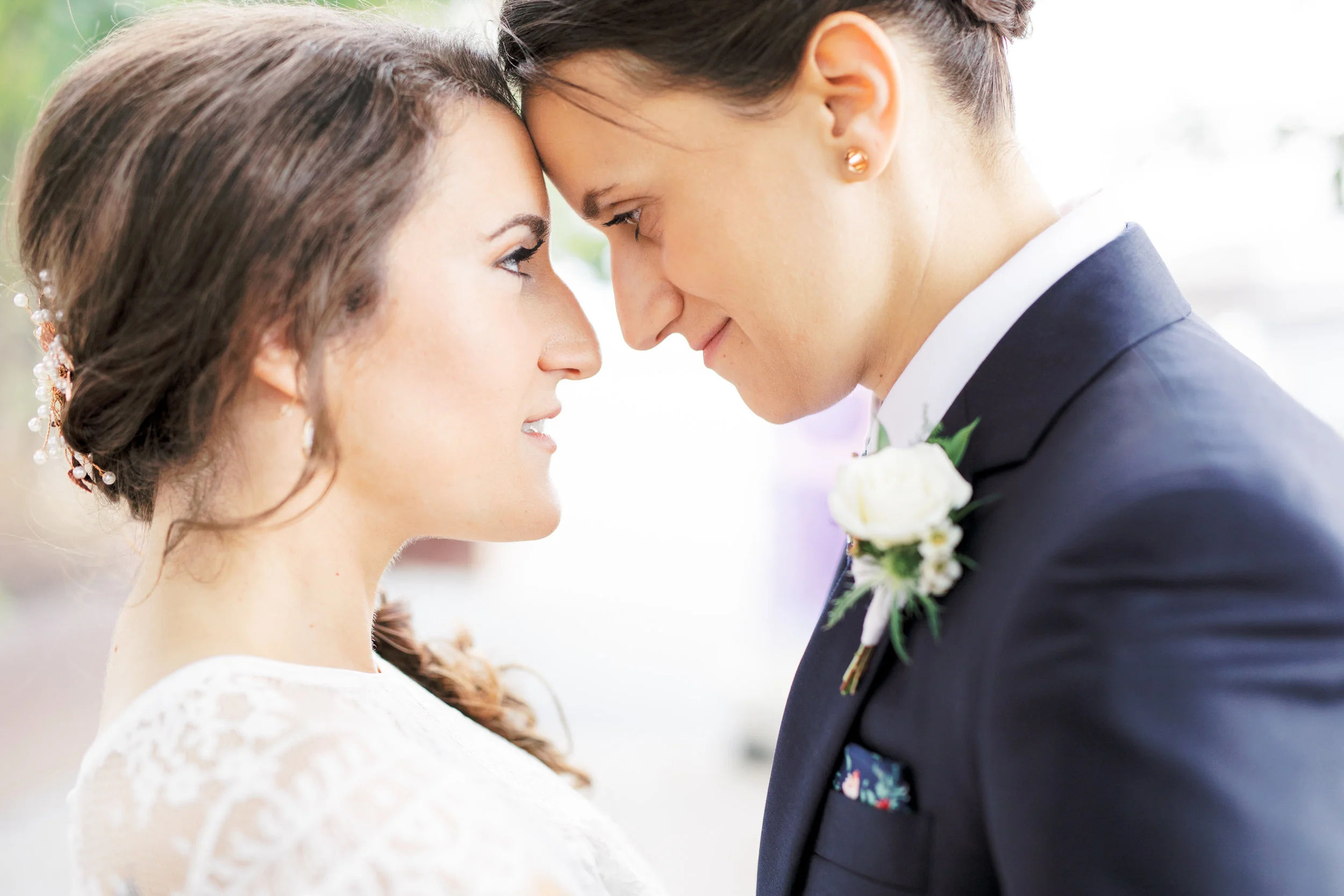We fall in love each time we see a couple look at each other the way Missy and Dani looked at each other for their modern and elegant old city Philadelphia Power Plant Productions wedding. Power Plant Production wedding photographer