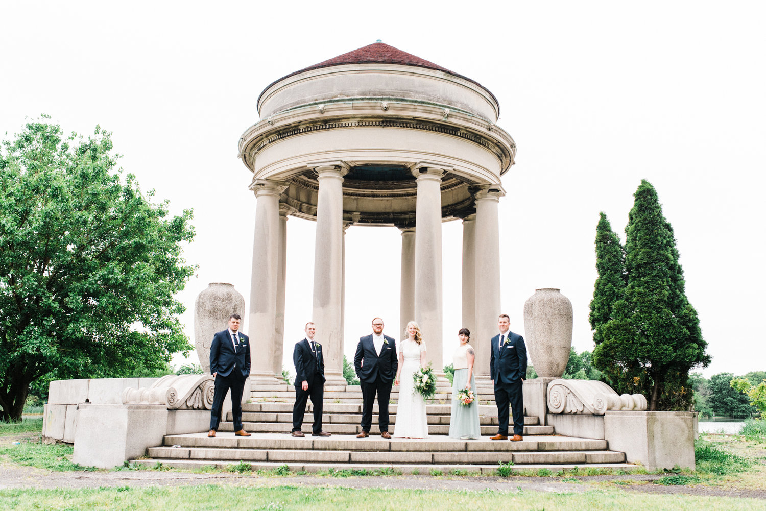 The Swedish Museum is located in FDR Park and boasts unique architectural elements like this stone promenade overlooking a lake. It’s classic and timeless with it’s own unique twist. Top 20 Philadelphia wedding venue. Swedish Museum wedding photographer.