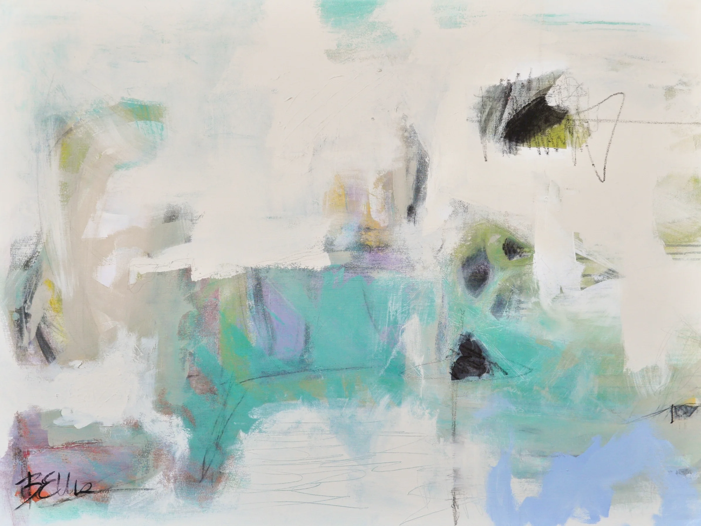 strange form Acrylic and art crayon on gallery wrap. 48 X 36 X 2