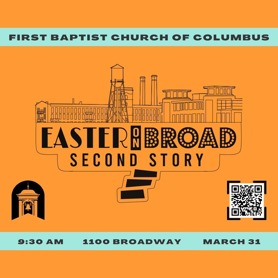 Save the Date!
&bull;
Easter in Broad is back, March 31st at 9:30am. 
&bull;
Join us at the concrete stage in the heart of Downtown for an, open to the public, Easter Service. Dr. Jimmy Elder will share a Message and the First Baptist Church Youth pr