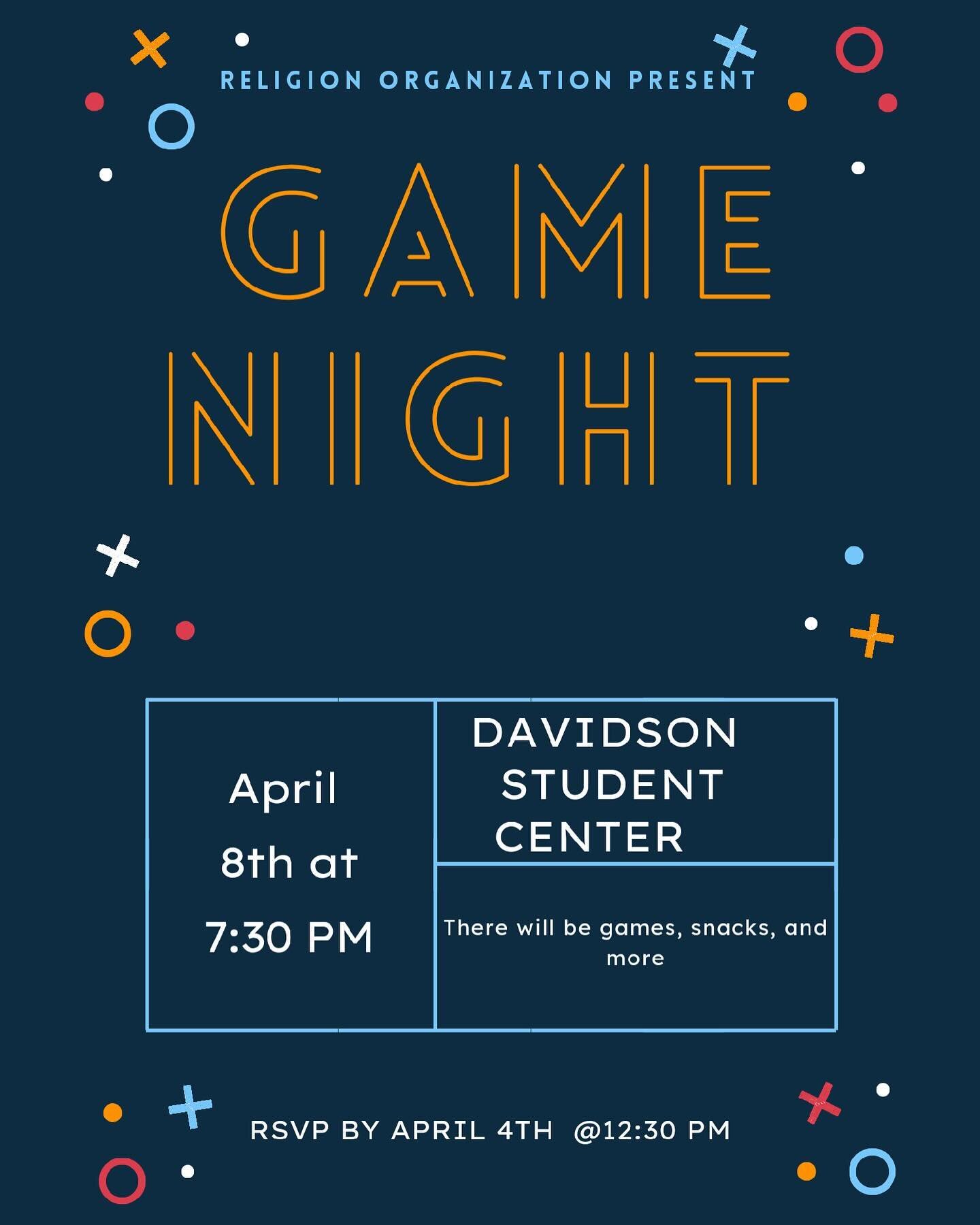 Game Night next Monday at CSU!