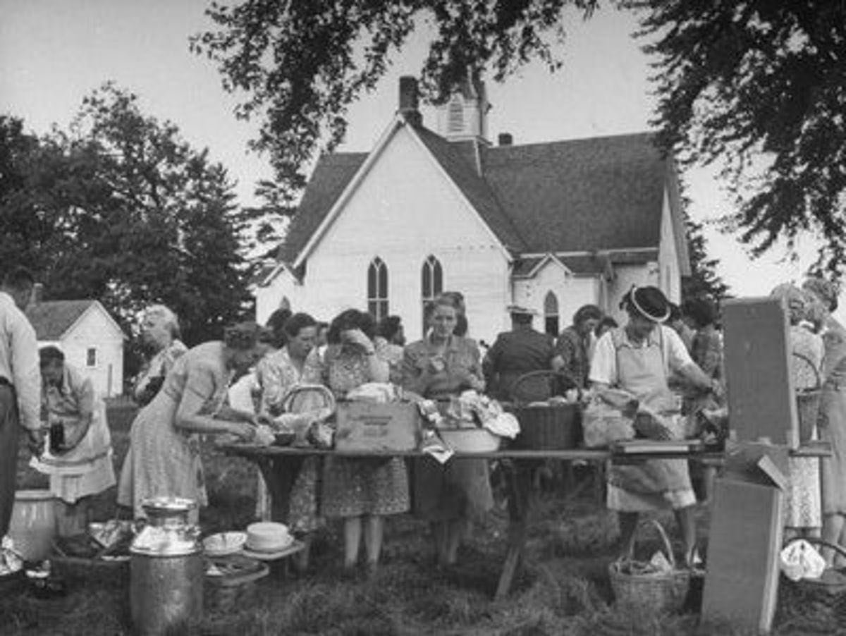 Dinner on the grounds is a long tradition for many churches.  Ours is tomorrow after the 11 AM service.  Bring a side dish, salad and dessert to share.