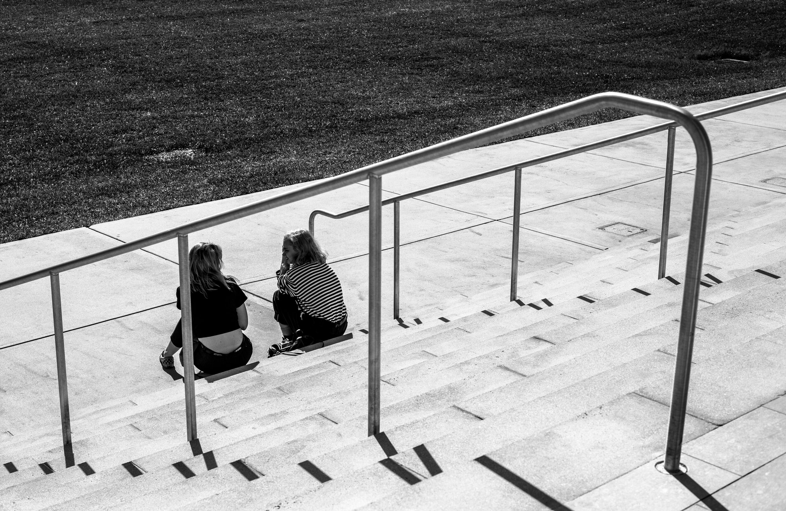 ringling girls on steps bw.jpg