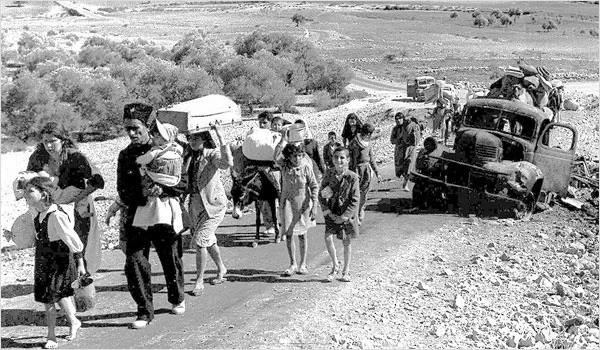 Palestinians fleeing the 1948 conflict: al-Nakba