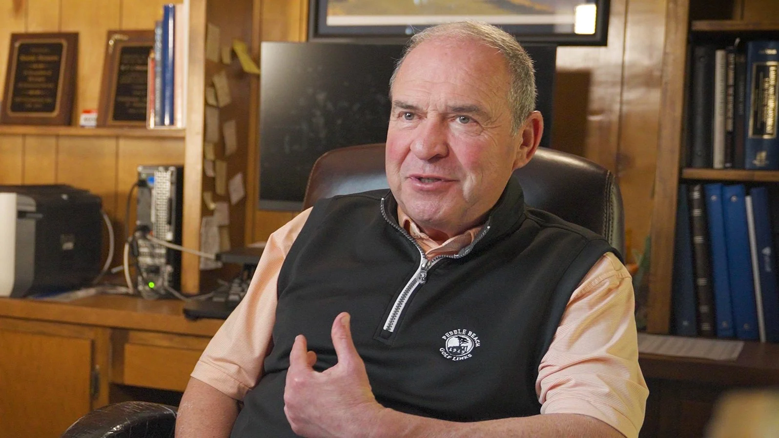 Randy Romero MFJ Head of Human Resource delivers an interview in his office.