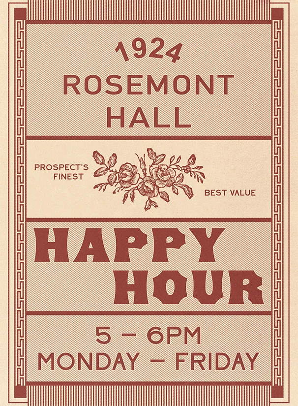 Happy Hour Monday to Friday 5-6PM