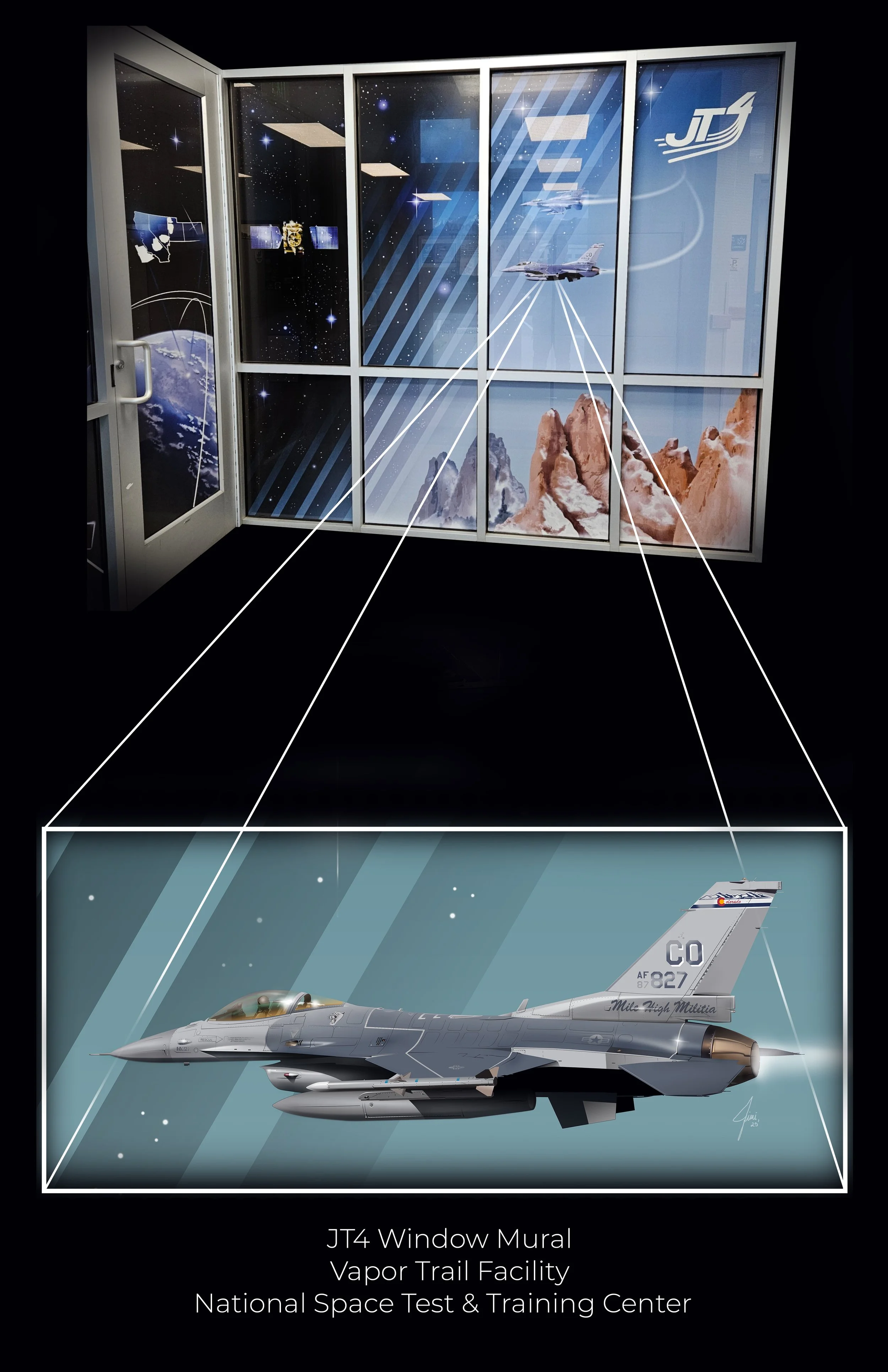 Digital Mural Designs for the National Space Test & Training Center 