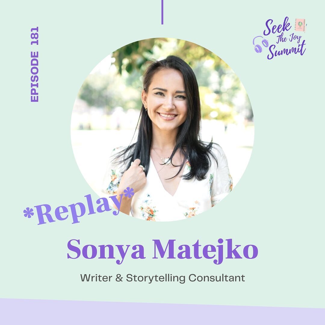 Happy #SeekTheJoy Tuesday! 

Today we&rsquo;re sharing our third session from Seek The Joy Summit with Sonya Matejko. This was an empowering journaling session focused on connecting to our joy. 

We're so excited to share this week&rsquo;s episode wi