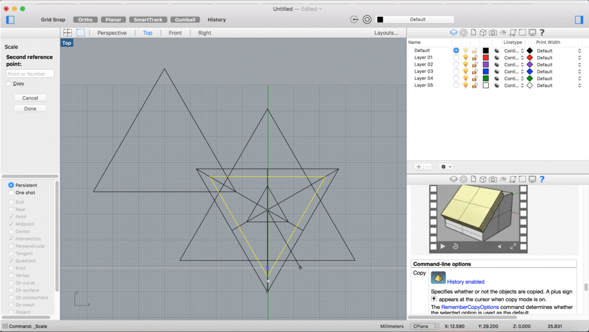 With the tool Trim I created the cuts for the triangle interlocks.