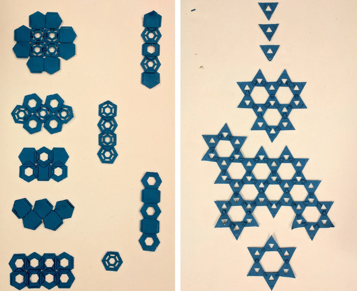 These are the concept boards for both the the hexagonal andtriangular patterns.