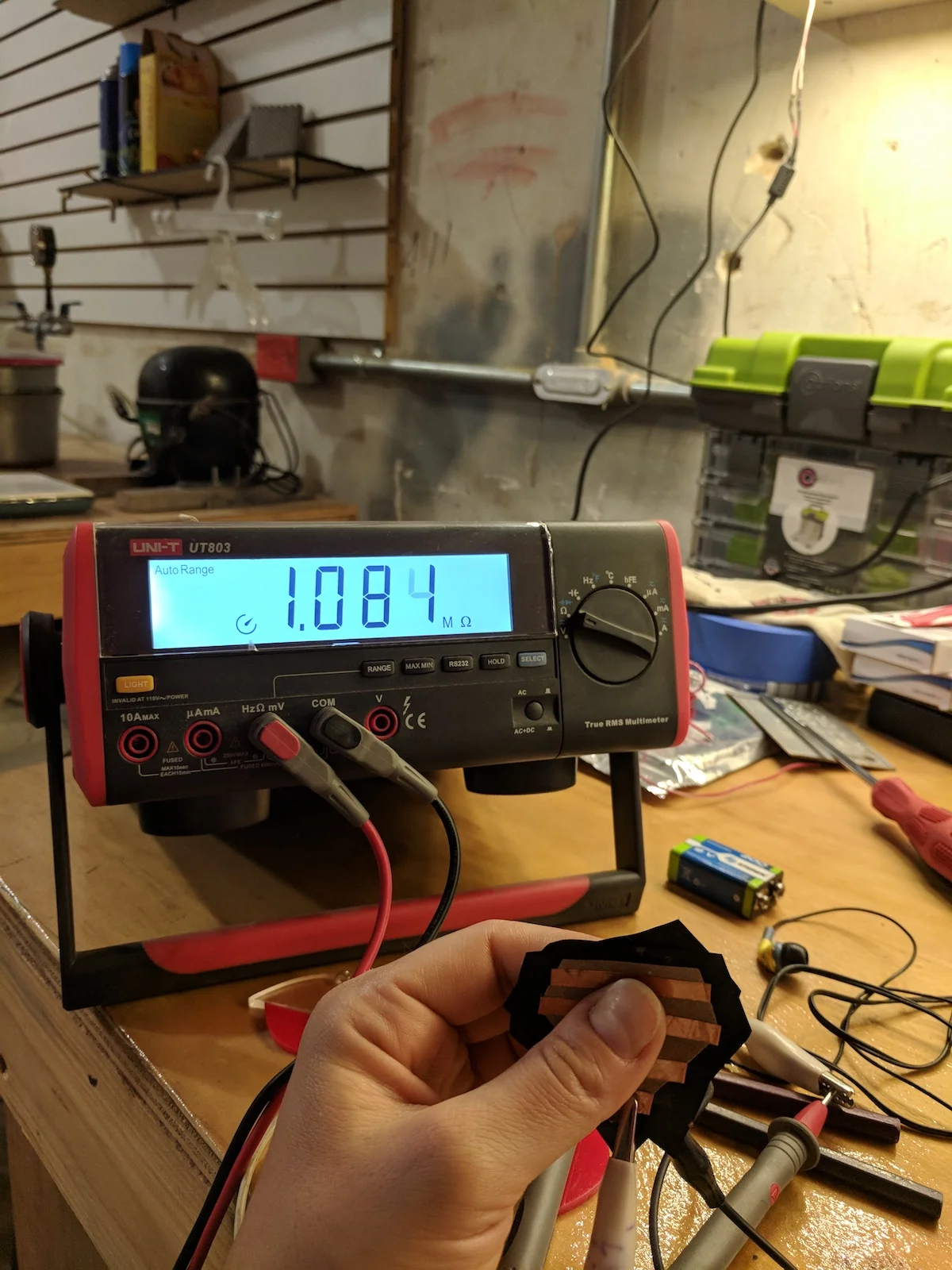 ..And when pressing it hard 1.081 MOhm