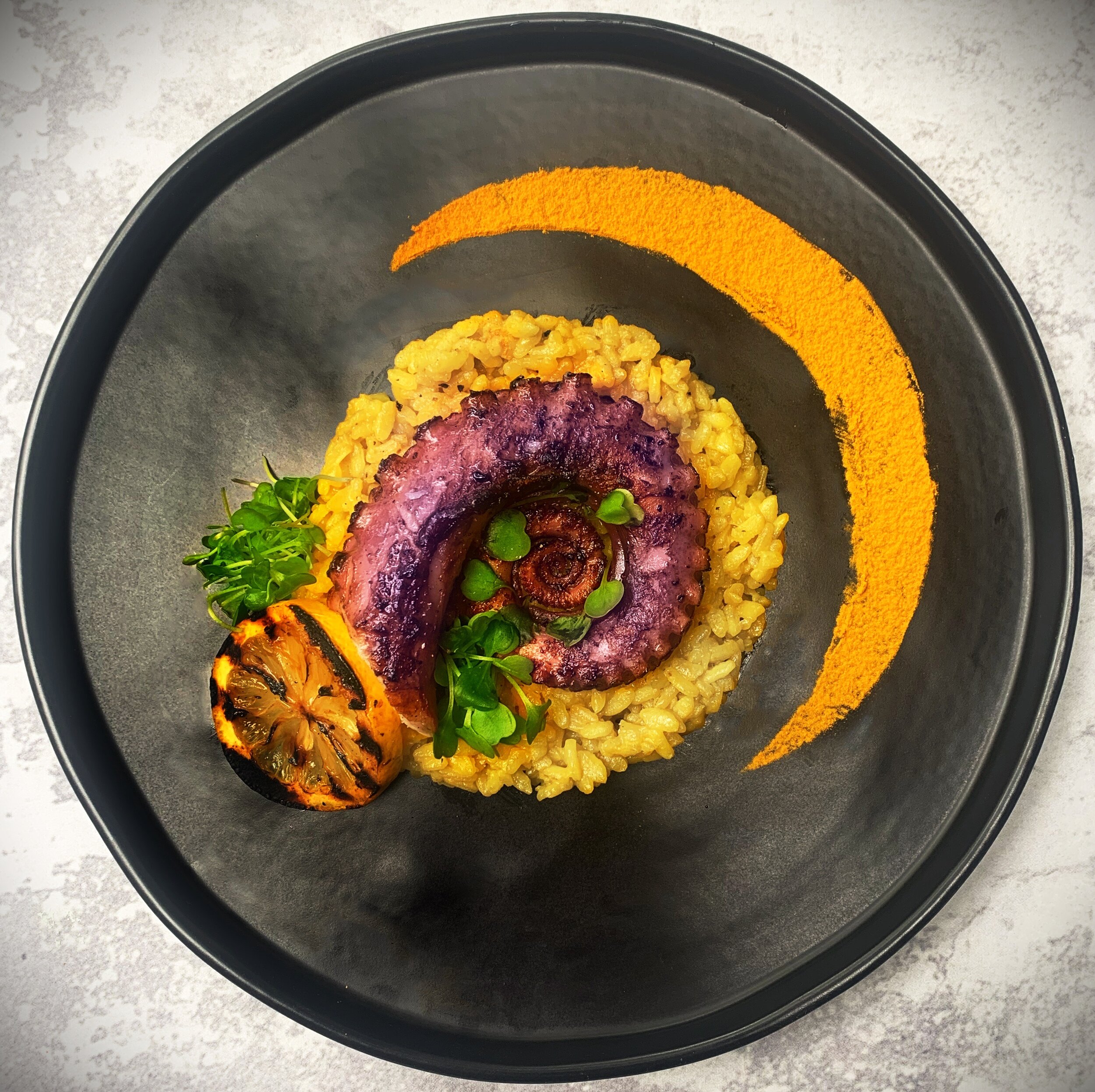 Octopus on risotto
