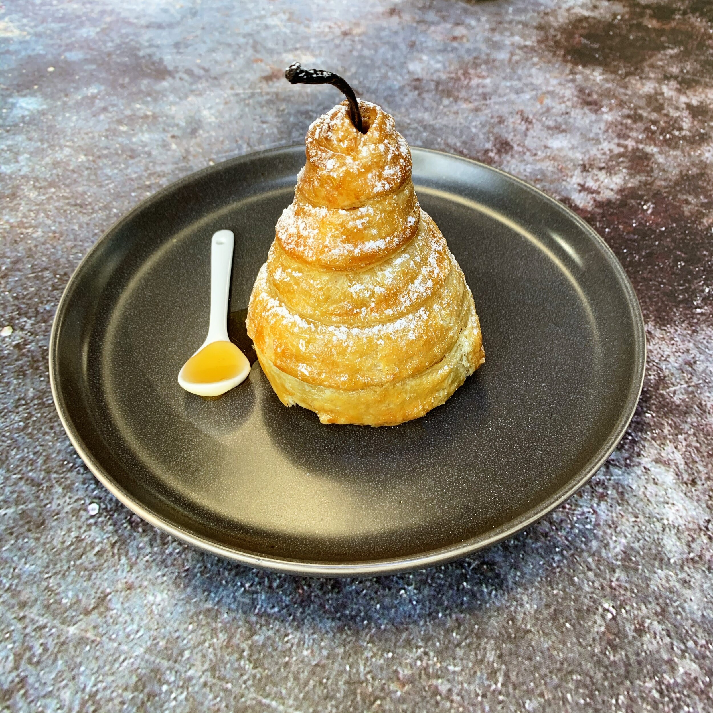 Pear wrapped in puff pastry