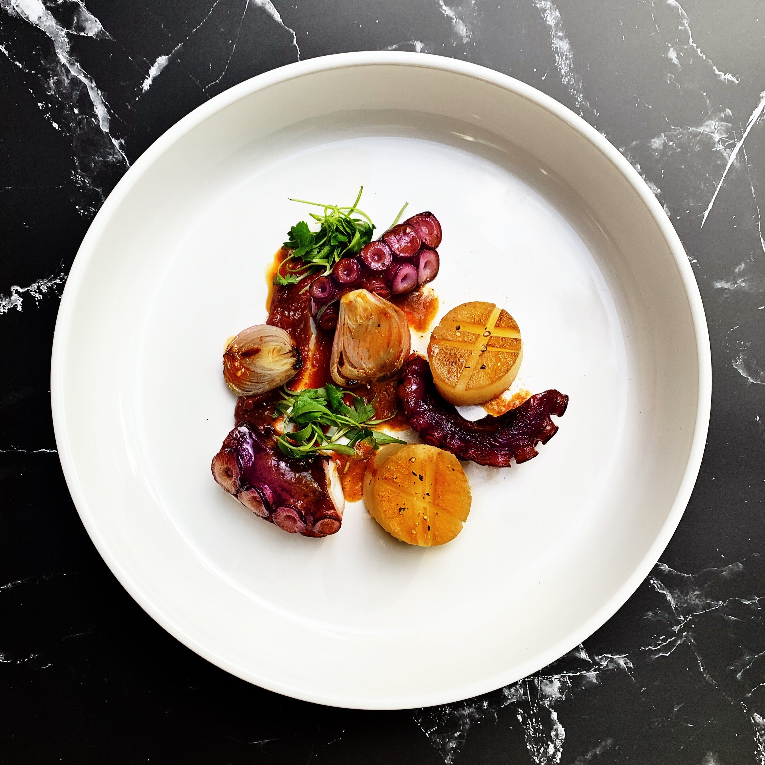 Grilled octopus & fondant potatoes