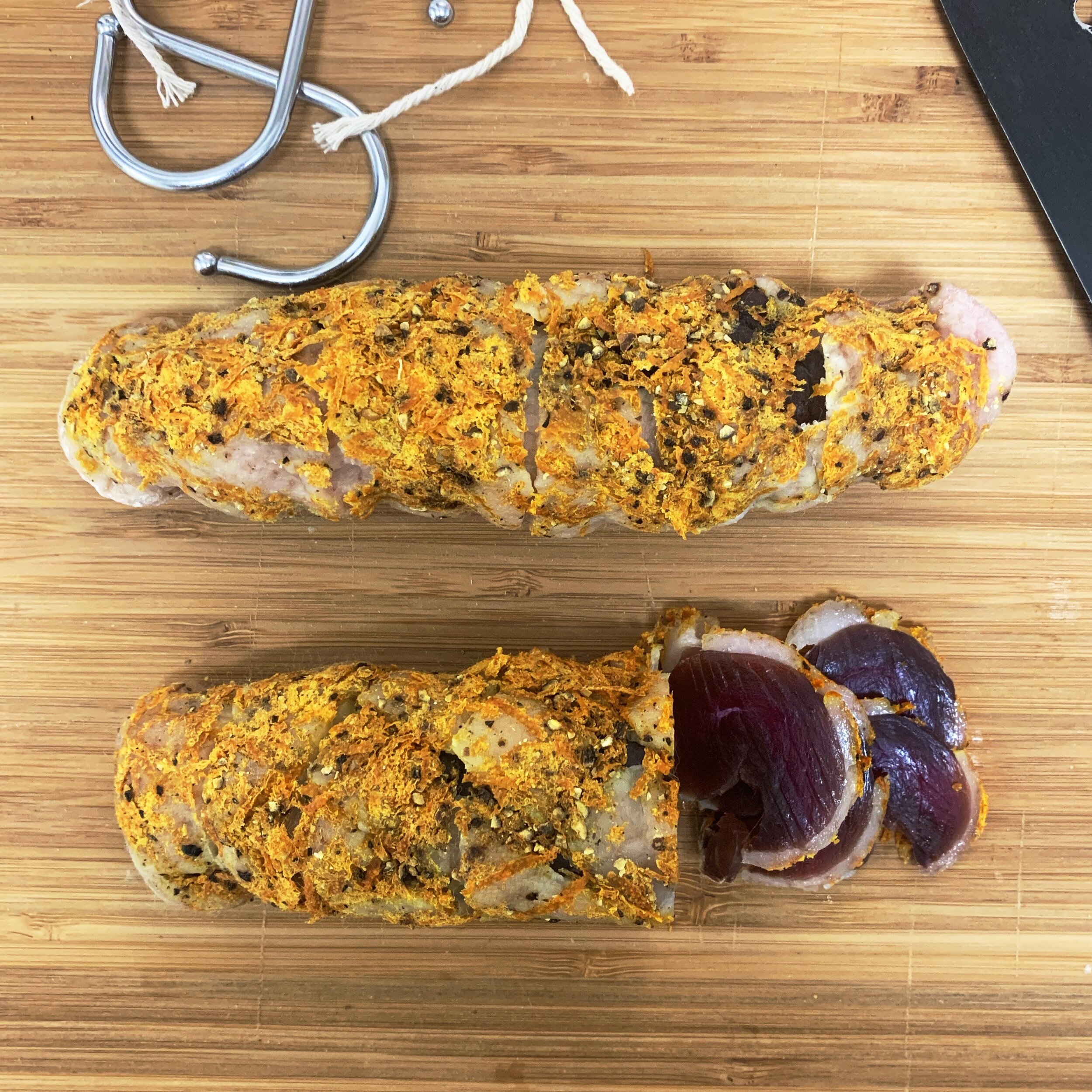 Orange zested duck prosciutto home cure