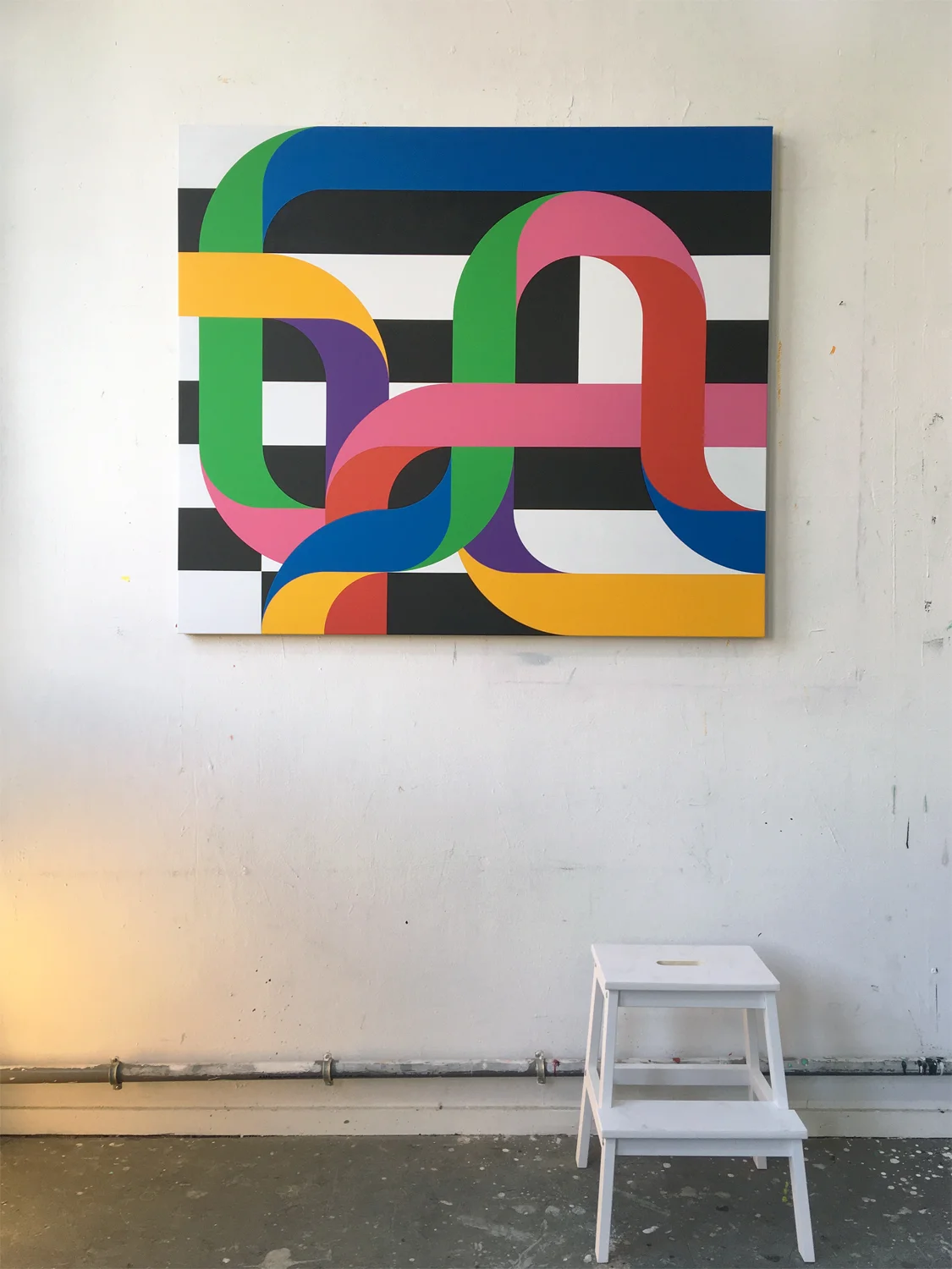 ‘CROSSINGS 7’ 140 x 120 x 4.5 cm Acrylic on canvas 2018
