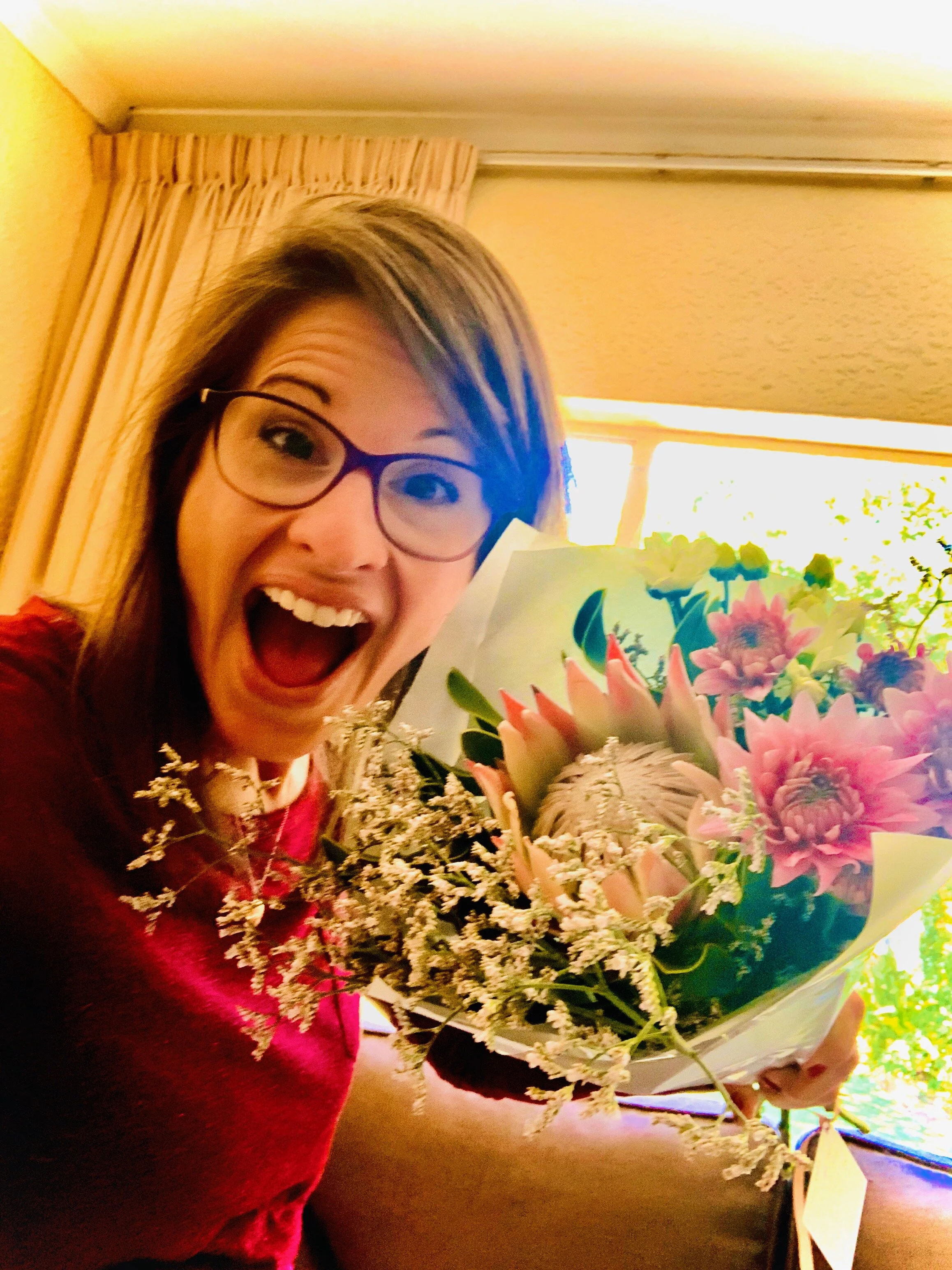 A flower delivery from a friend today reminded me that my guys are not my only people in this country. Thank you, Bester family! We love you!