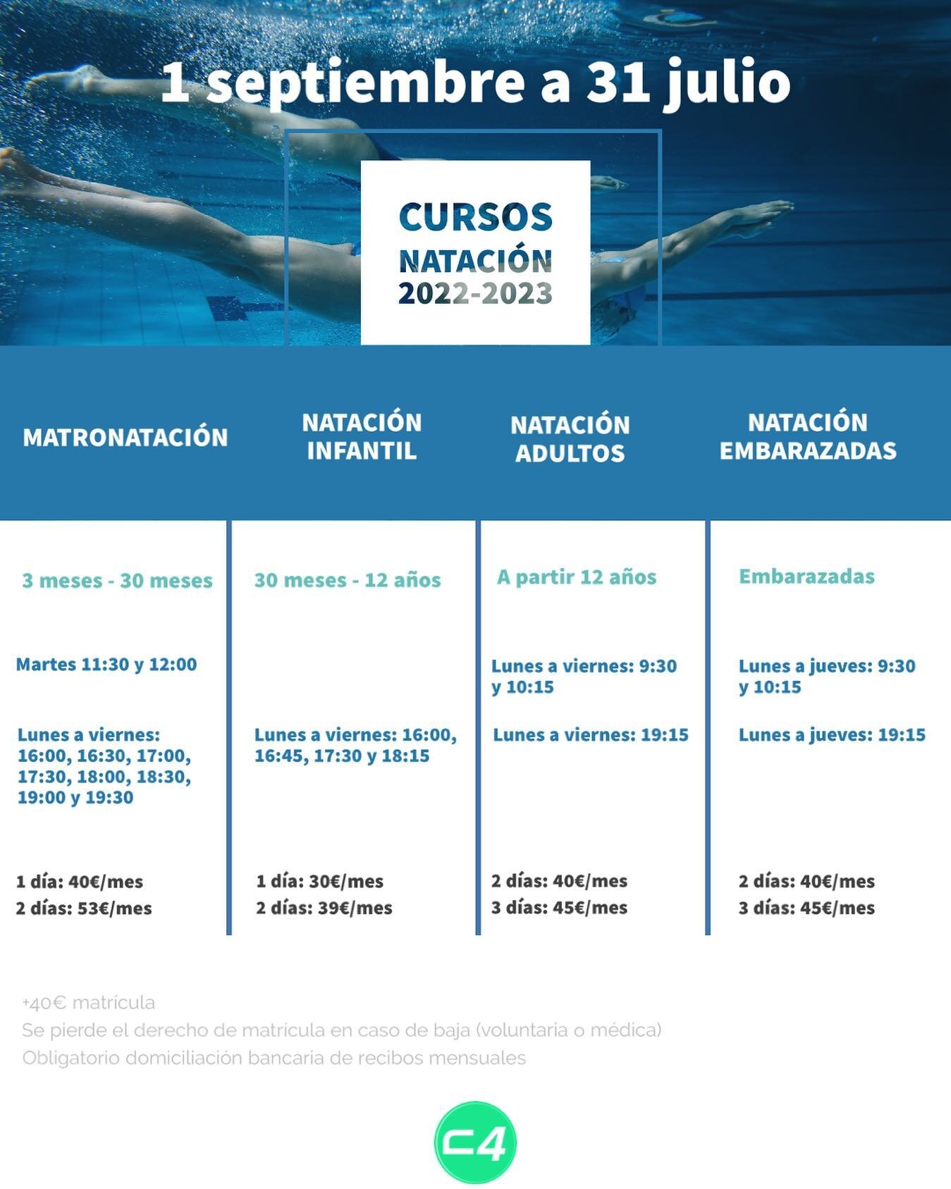 📣 INSCRIPCIONES ABIERTAS CURSO 2022-2033

M&aacute;s informaci&oacute;n en la recepci&oacute;n de @corner4jerez

#natacion #ni&ntilde;os #piscina #bebes #deporte #bienestar