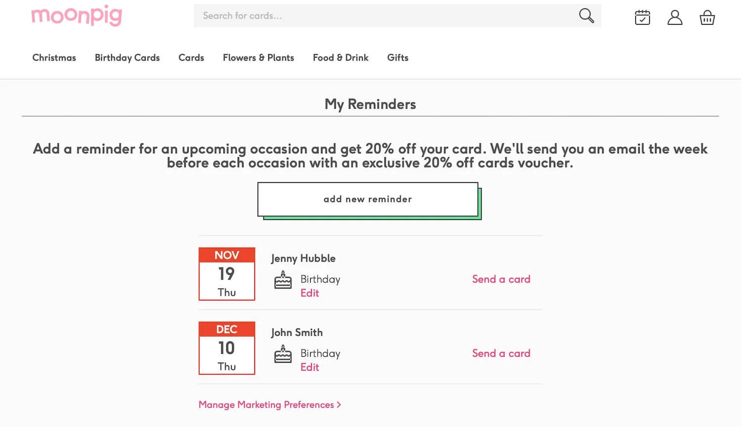 Get 20 Off Moonpig With Moonpig Reminders Capital Matters