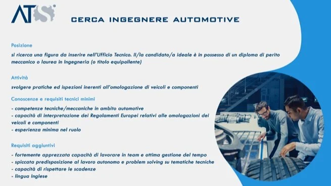 Offerte di lavoro per l'Impresa ad Alto Contenuto Tecnologico ATS