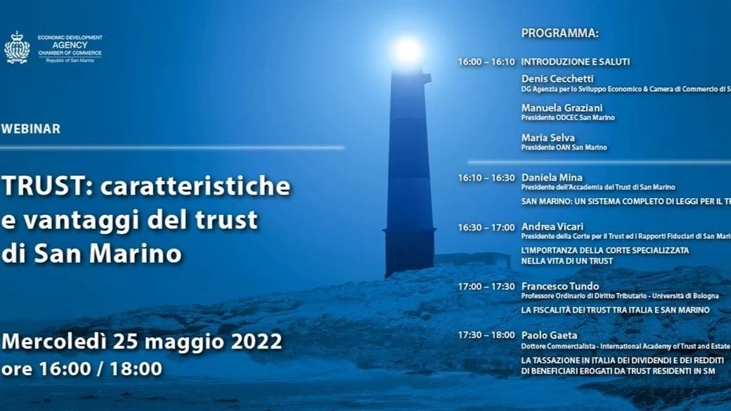  Webinar TRUST: caratteristiche e vantaggi del trust di San Marino