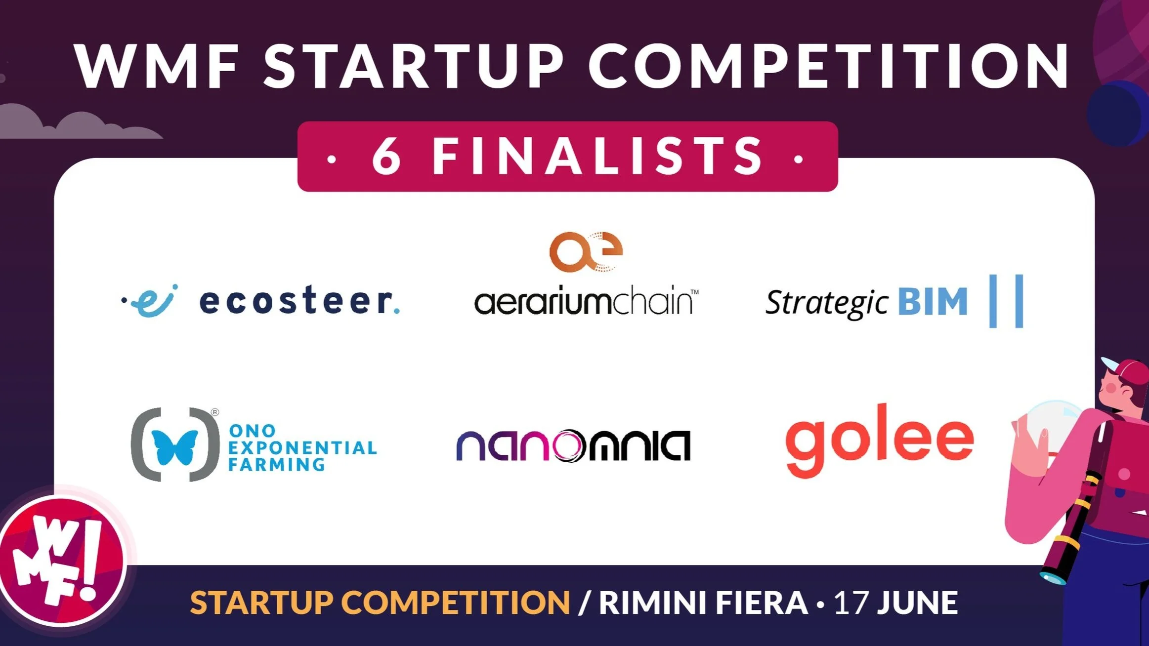 Annunciate le finaliste della Startup Competition del WMF 2022: la finale si terrà il 17/06 sul Mainstage