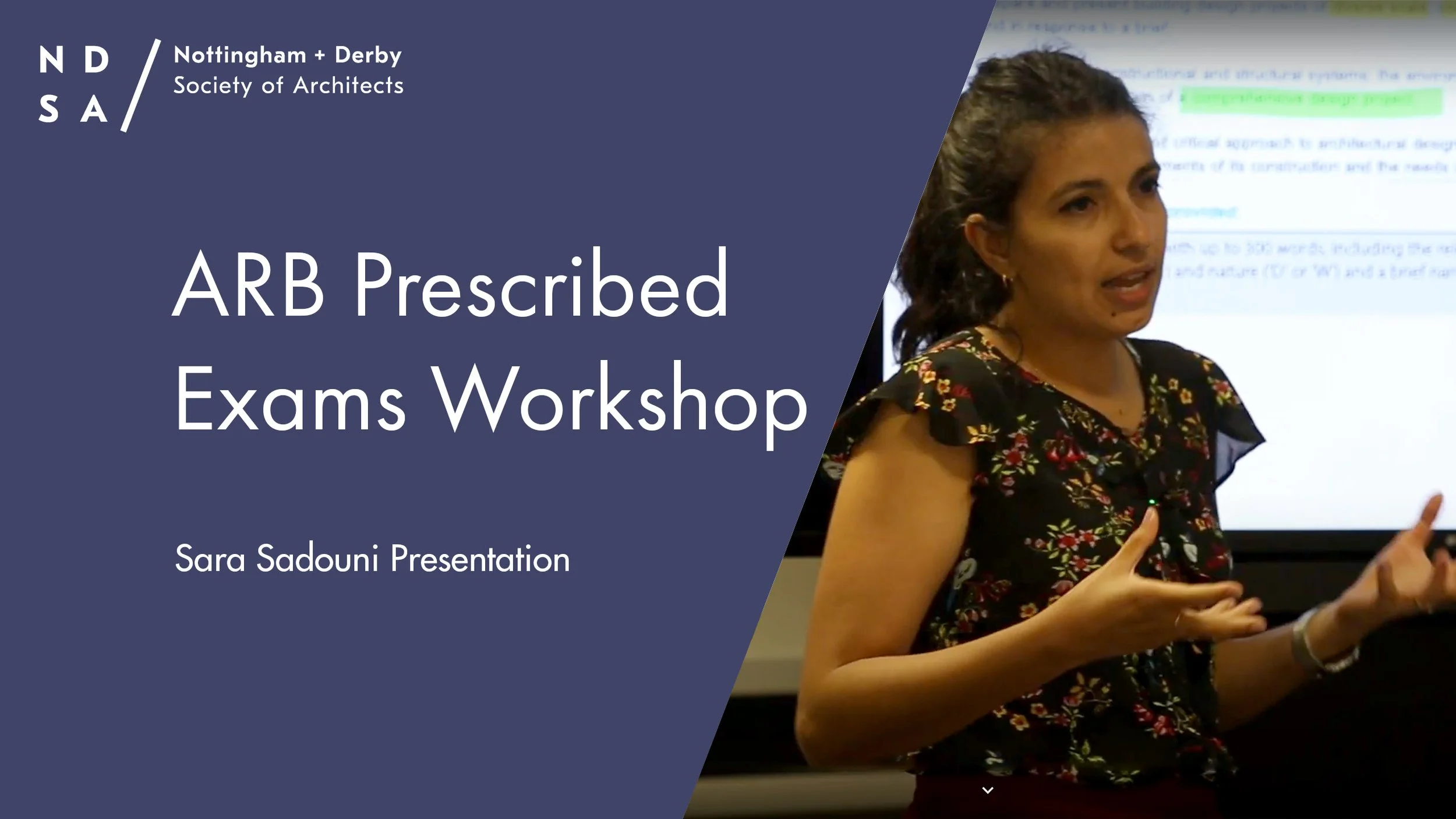 ARB Prescribed Exam Workshop Presentation by Sara Saadouni