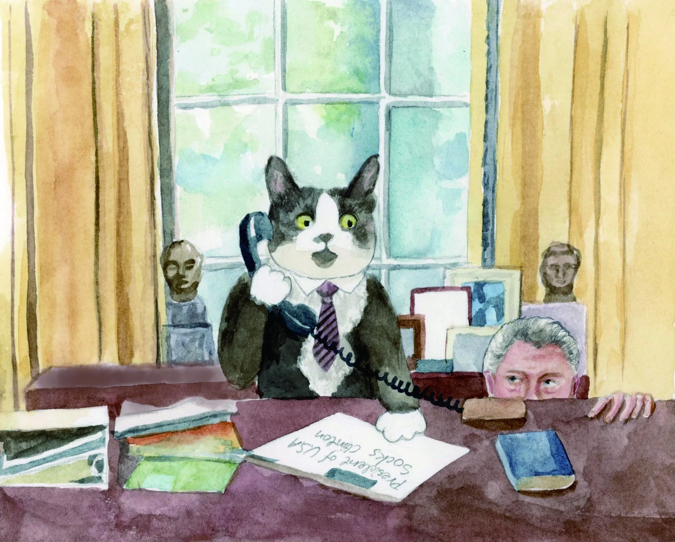 LiuJiachen-Clinton and his cat.JPG