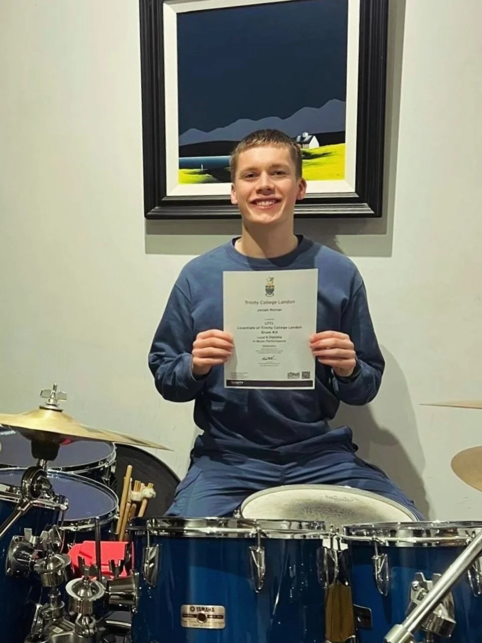 I&rsquo;d like to take this opportunity to congratulate Josiah on achieving Distinction for his Diploma in Music Performance on Drum Kit. Since 2019, together we have seen a few Grades come and go, including Grade 8 - all graded at Distinction. We&rs