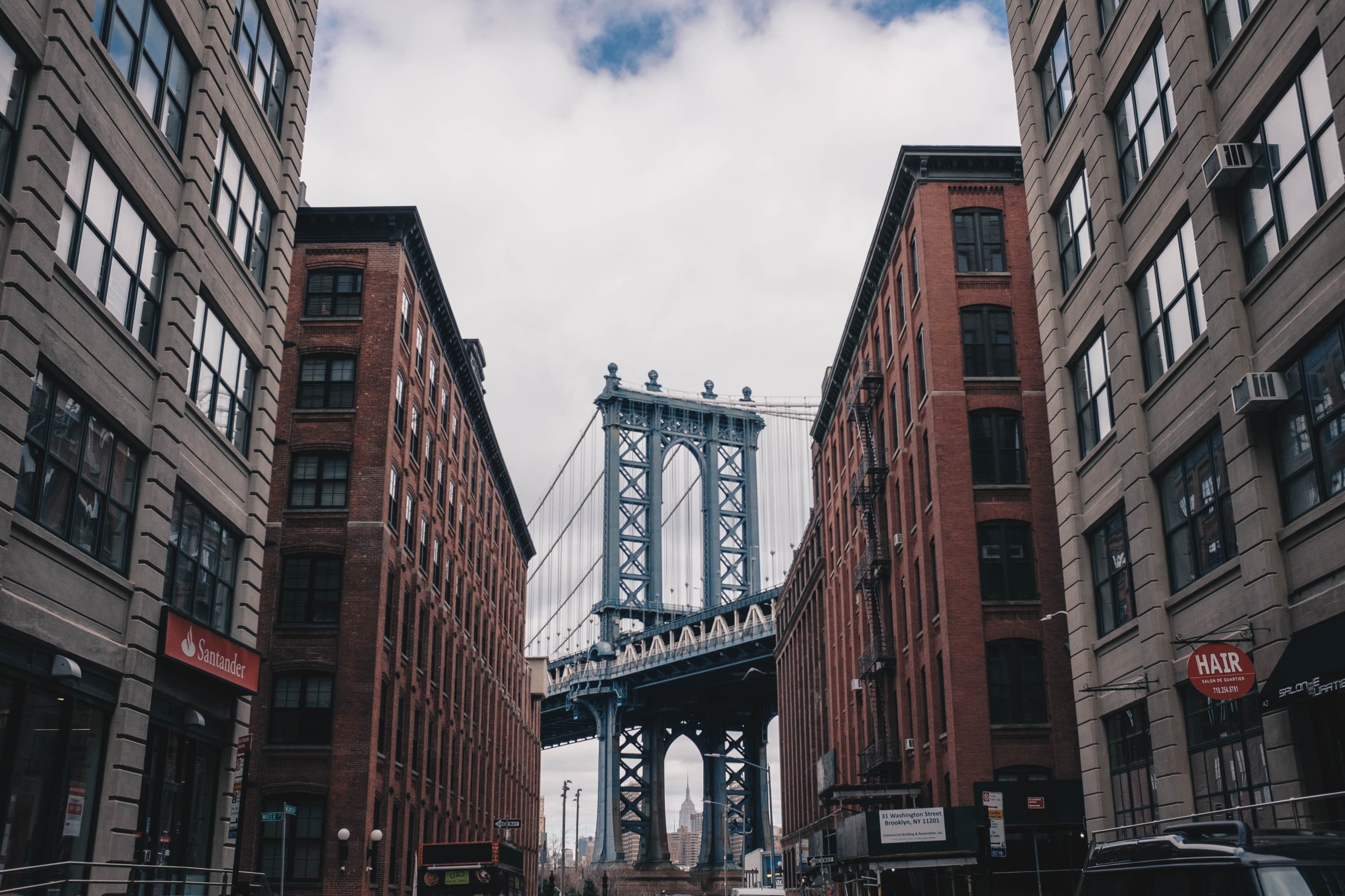 The oft photographed view of the Manhattan Bridge from Brooklyn's DUMBO