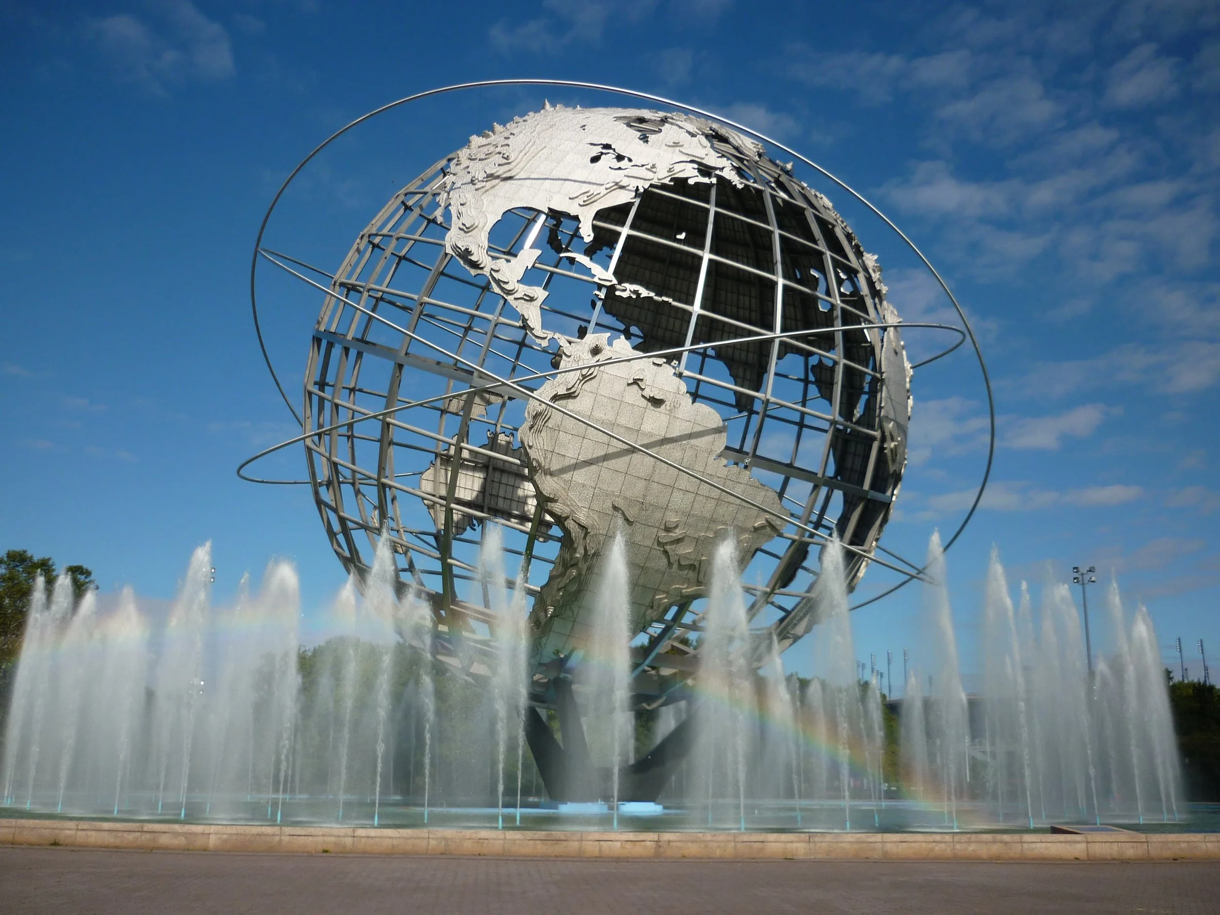 The Flushing Unisphere is the centrepiece of the current day Flushing Meadows/Corona Park, once the venue for 2 World's Fairs, photo from The Nocturnal Times