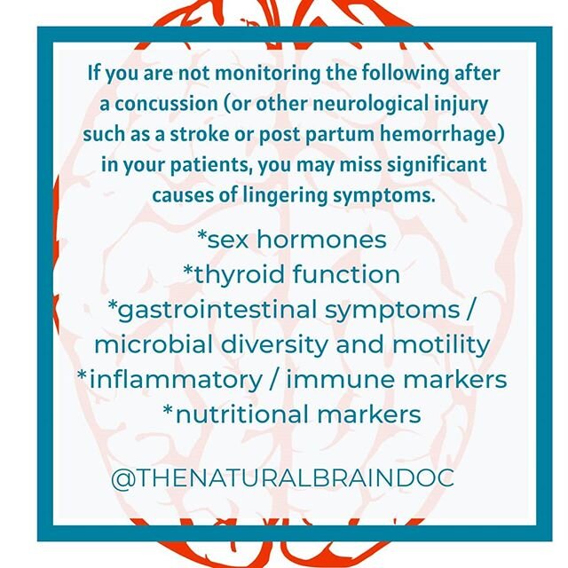 Yes, it is important to track cognitive symptoms. But that had better not be all we are doing for post concussion syndrome patients. 
The brain does not exist in isolation! When it gets injured, the entire body, every organ, including the microbiome,