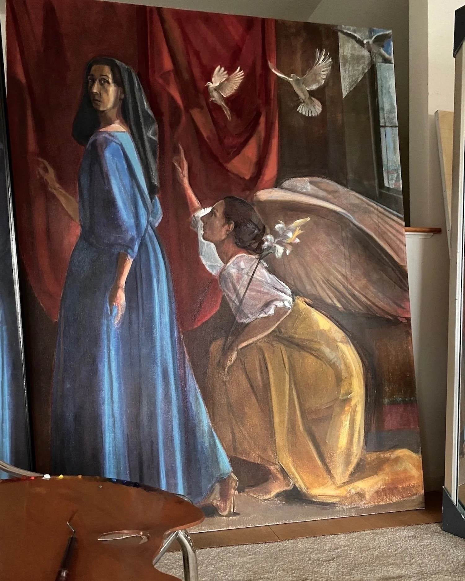 Annunciation 2022 (painting: mixed media)  72" x 56"