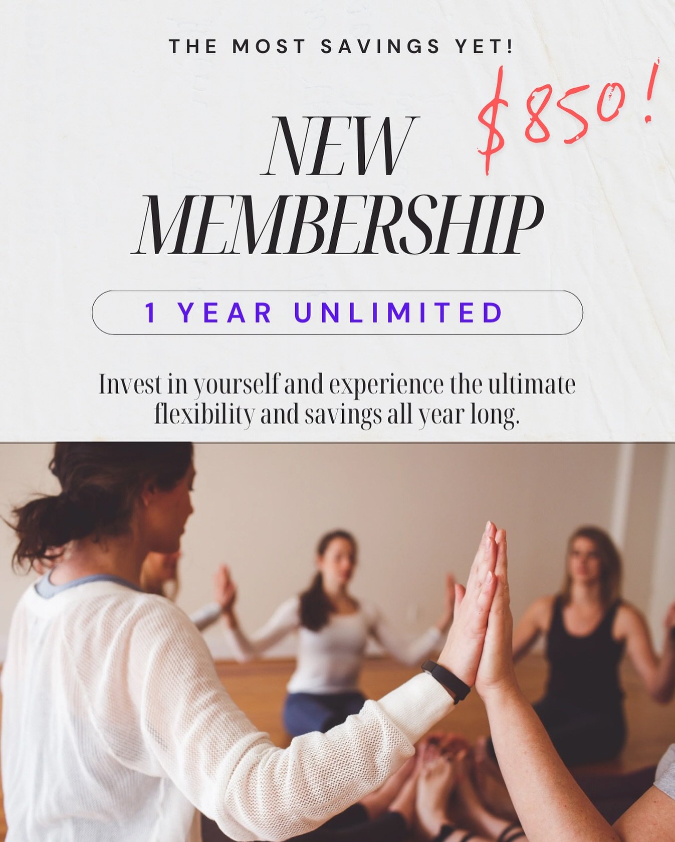 We are grateful to add another membership option to the Kula community! 

✨Now Available✨ 

💫 1 Year Unlimited 
💫 One-time payment: $850 (cheaper than our lowest monthly renewal plan!) 
💫 12 guest passes to use throughout the year 
💫 15% discount