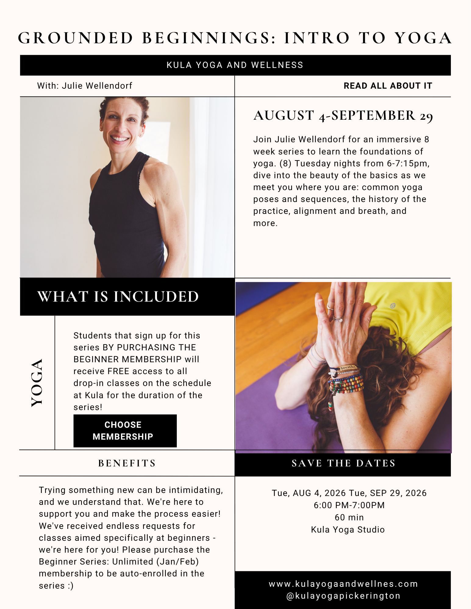 Beginner Yoga Package Series + Unlimited Membership 