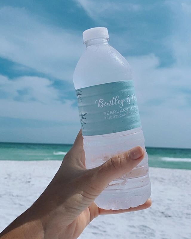 to me, custom water bottle labels are a no brainer in wedding welcome bags 🌊  you&rsquo;ll want your guests to be hydrated, and it&rsquo;s an affordable way to make your wedding unique, yet cohesive
.
.
.
#letterbstudio #30awedding #30aweddings #30a