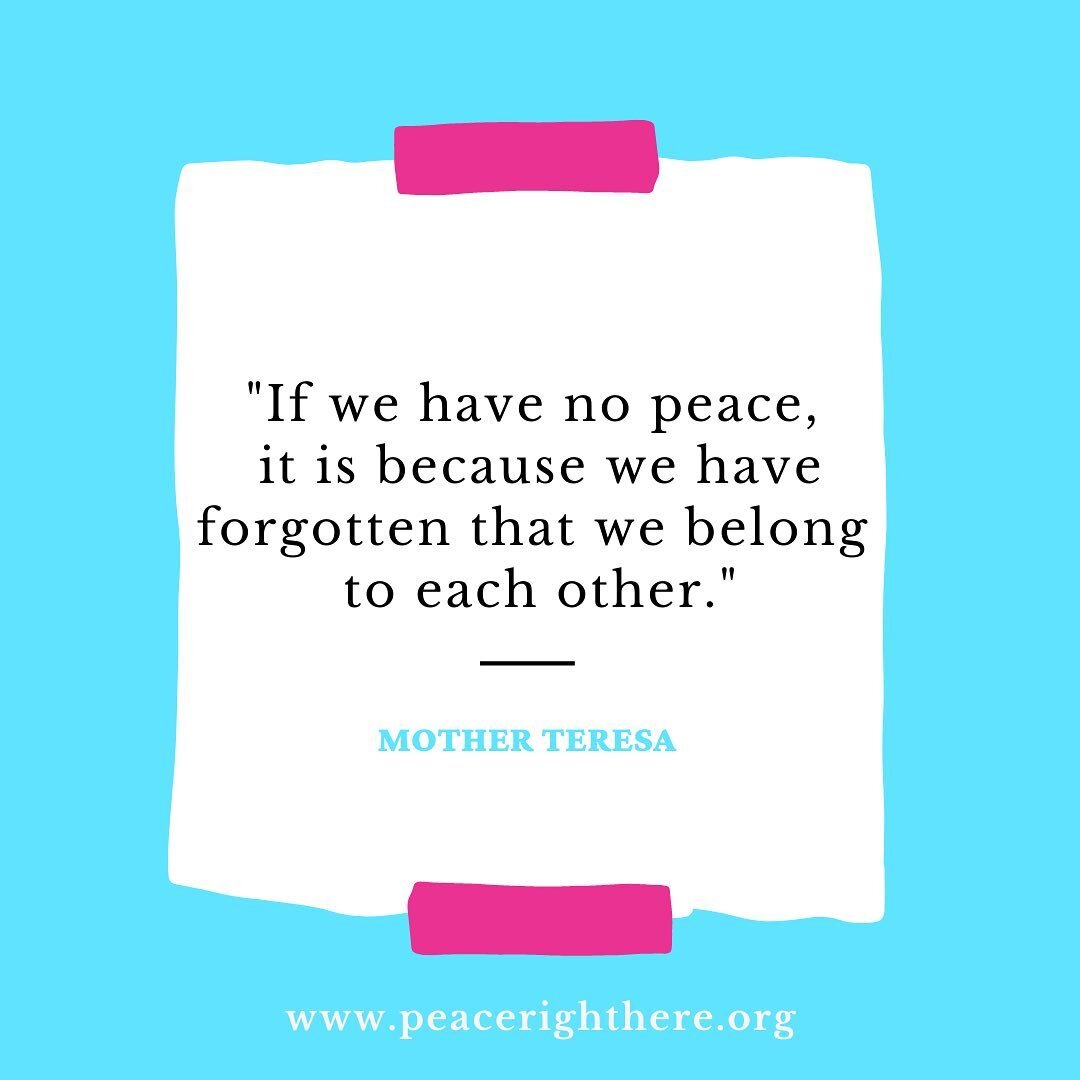Mother Teresa tells us all to remember a belonging that transcends our differences and disagreements. This memory is a door that swings wide to open us to the beauty of life together and grants us access to paths of peace. #motherteresa #peace #belon