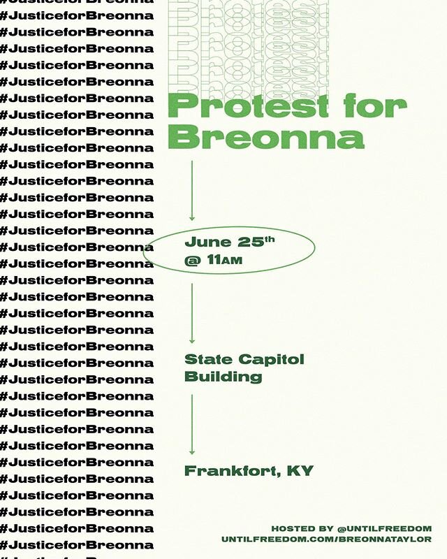 We&rsquo;re organizing to help people get to Frankfort, KY to protest for Breonna Taylor next Thursday.

If you want to pull up I&rsquo;ll pay for gas, rental cars, lodging, chartering buses...whatever it takes. DM me or comment.

We&rsquo;ve gotta s