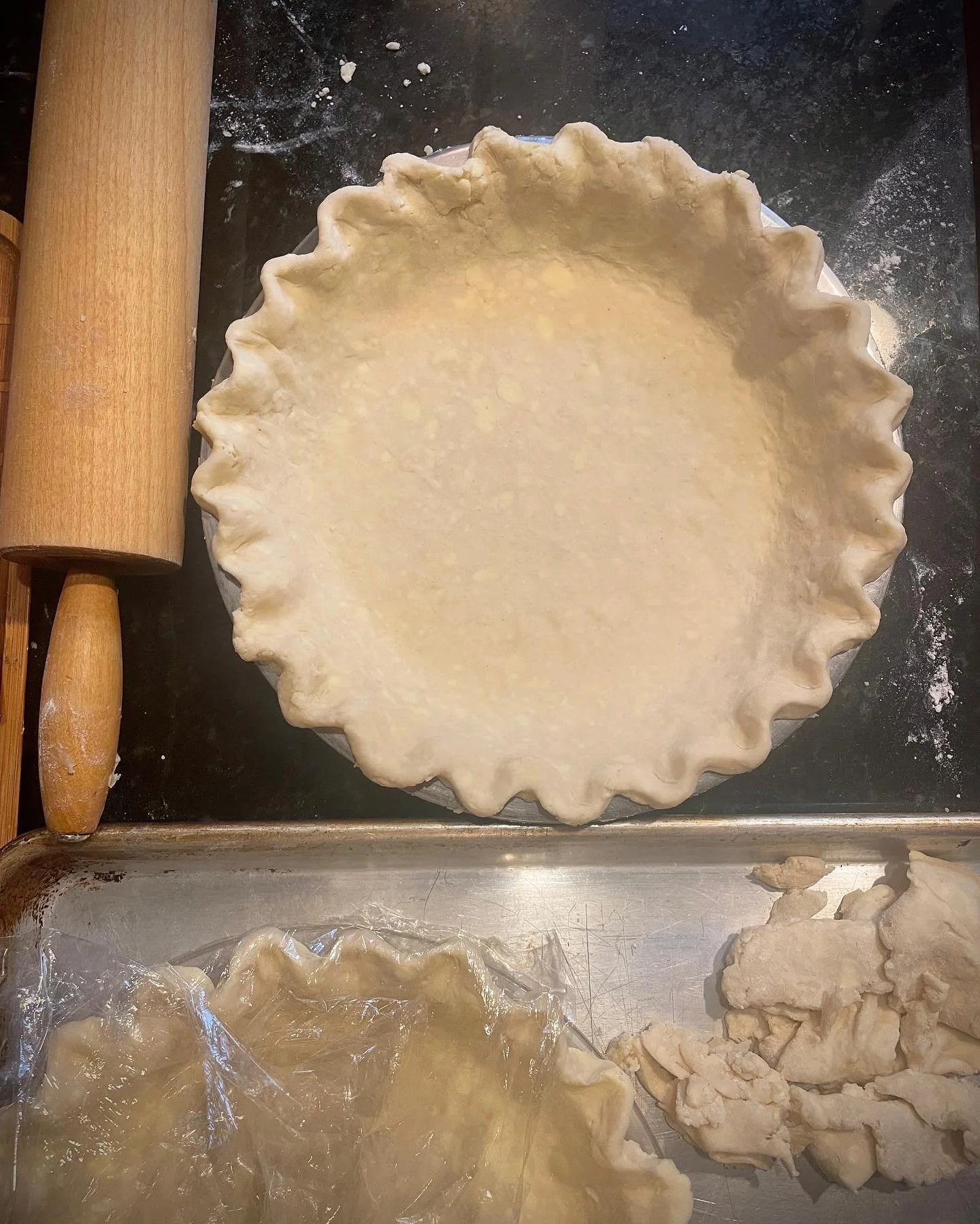 Fun fact: One of my true joys in life is crimping pie edges. 😊🥧 #thanksgivingprep #pie #piedough