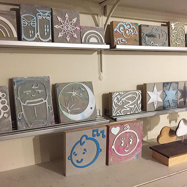 line-up of lino blocks