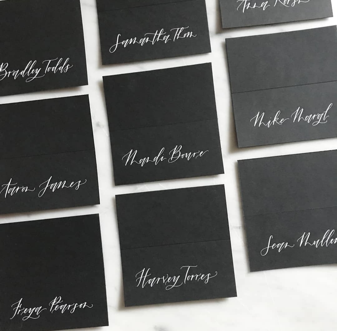 Black and White Escort Cards for Wedding