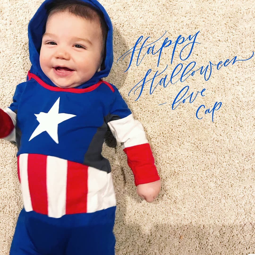 Happy Halloween from Cap! 
I've been quiet on here lately just enjoying motherhood. If you missed my stories, my husband is interviewing for post-docs so at this point I'm not taking on any 2020 brides because I would hate to take someone on and then