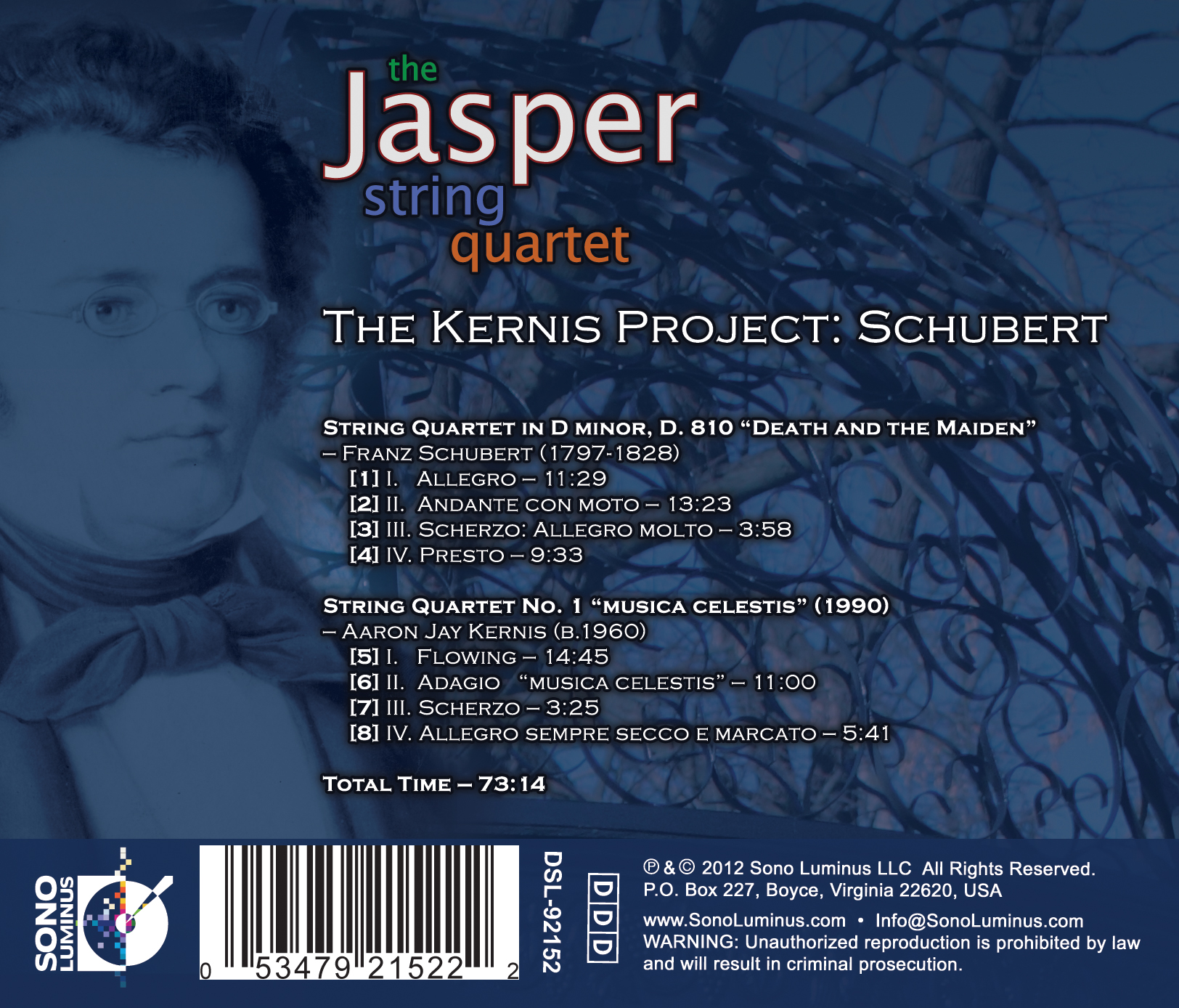 The Kernis Project: Schubert — Sono Luminus | Recording Studio ...