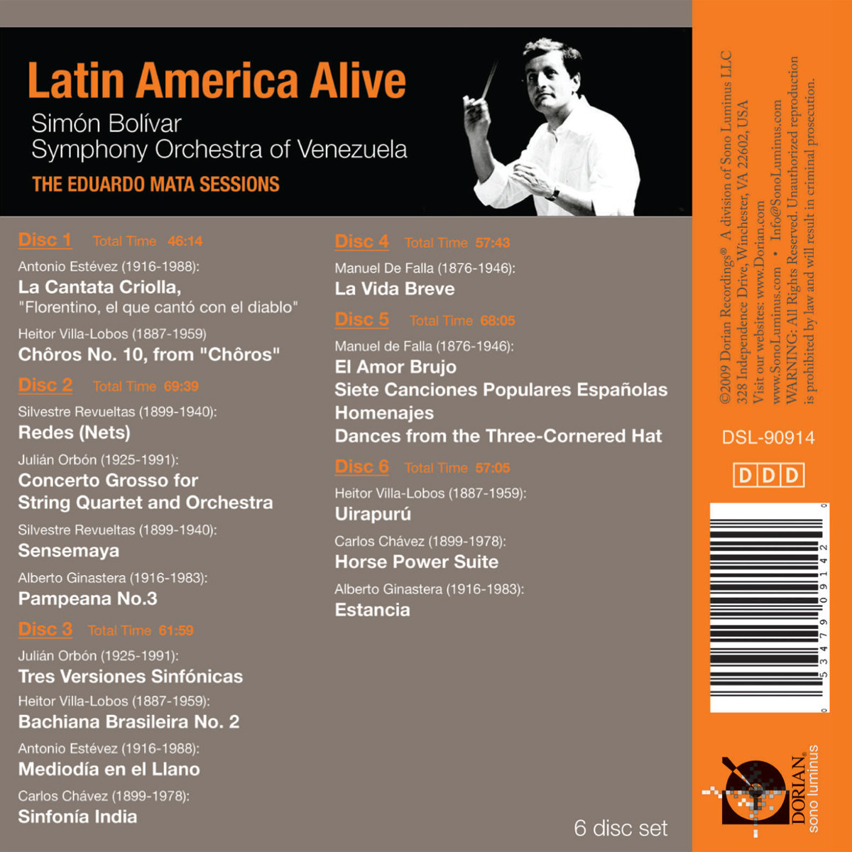 Latin America Alive: SBO—The Eduardo Mata Sessions — Sono Luminus |  Recording Studio & Record Label